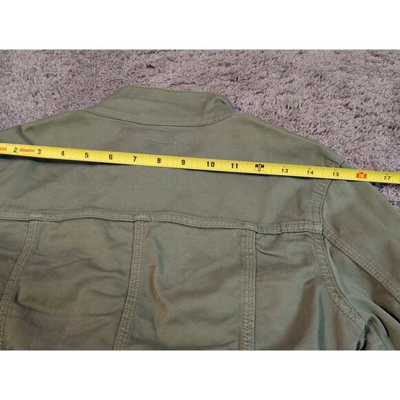 Kenzie Jeans S Military Lightweight Green Utility Cargo Jacket Snap & Zip Close - Picture 12 of 12